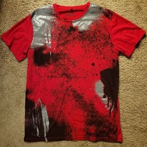 Diamond Supply Co. Red and Gray Splatter Tee